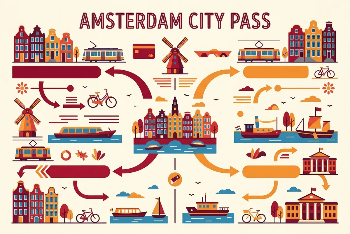 infographic comparing amsterdam pass options for the question Is the Amsterdam City Card Worth It? Honest 2026 Verdict, is the amsterdam city card worth it